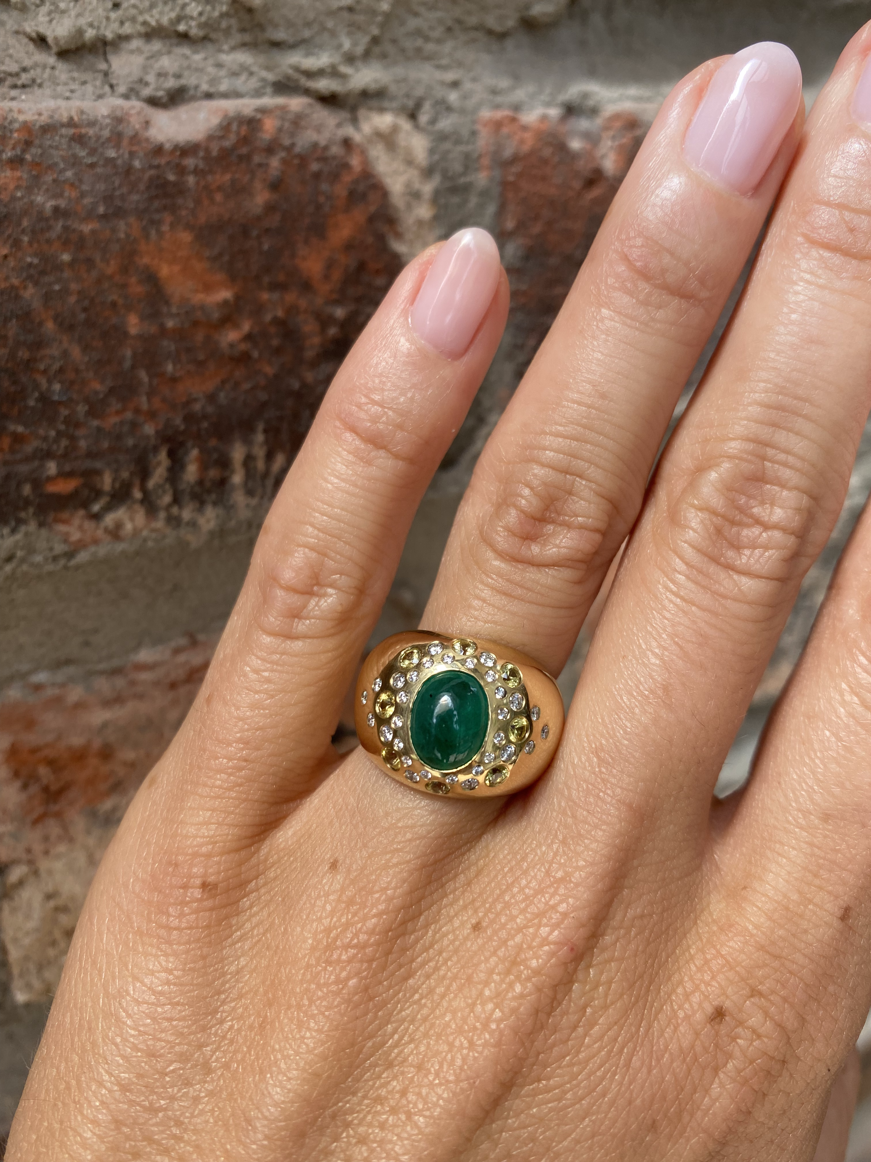 Buy Retrend Design® Gold Emerald Ring For Men & Women Panna Stone Original  Certified Sone Ki Anguthi Beautiful Emerald Cut Stone Ring पन्ना रत्न रिंग  Top AAA+++ Quality Pukhraj Gold Ring सोने